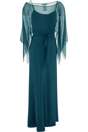 Alberta Ferretti Femme, Robes, Bleu, Taille: 36 FR Robe Longue Droite et Élégante pour Femme