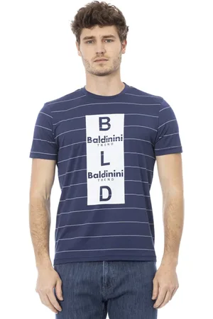 BALDININI Homme, Tops, Bleu, Taille: M T-shirt Manches Courtes Col Rond
