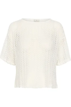 Kaffe Femme, Blouses et Chemises, Blanc, Taille: 42 FR T-shirt Chalk à Motif Rayé