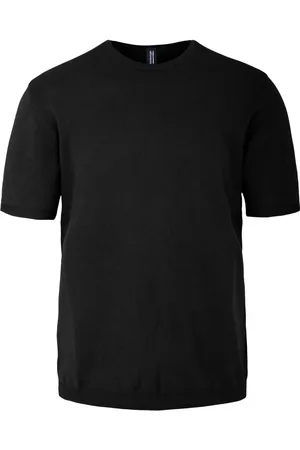Bomboogie Homme, Tops, Noir, Taille: 2XL Pull ras du cou à manches courtes en coton