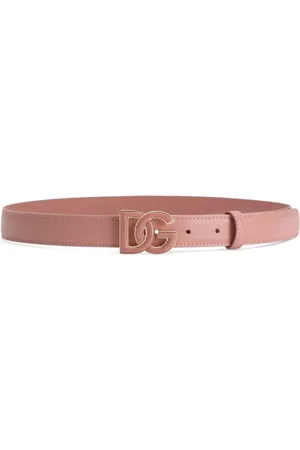 Dolce & Gabbana Femme, Accessoires, Rose, Taille: 80 CM Rose Boucle Logo Ceinture en Cuir