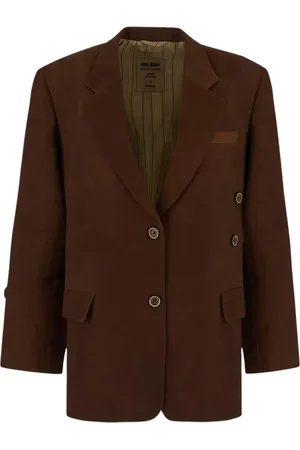 UMA WANG Femme, Vestes, Brun, Taille: 40 FR Veste Oversize à Boutons avec Poches