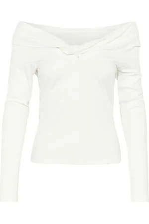 Kaffe Femme, Blouses et Chemises, Blanc, Taille: 38 FR Off-shoulder T-shirt Top