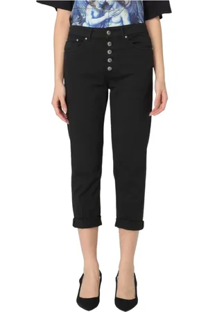Dondup Femme, Jeans, Noir, Taille: W28 Jean en coton stretch coupe large