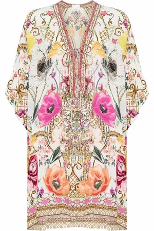 Camilla Femme, Maillots de bain, Multicolore, Taille: ONE Size Kaftan en Soie à Lacets Appel du Destin