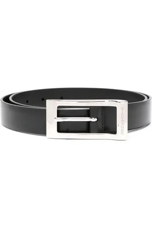 Dolce & Gabbana Homme, Accessoires, Noir, Taille: 105 CM Ceintures Classiques Noires Brossées