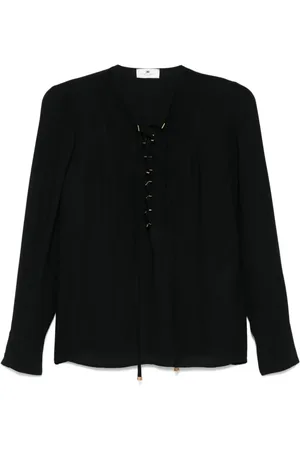 Elisabetta Franchi Femme, Blouses et Chemises, Noir, Taille: 36 FR Chemise Noire Femme Style Moderne