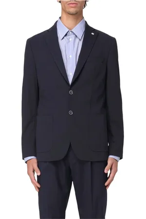 Manuel Ritz Homme, Vestes, Bleu, Taille: M Veste en jersey de coton stretch
