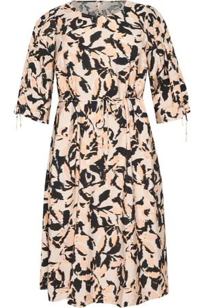 Kaffe Femme, Robes, Multicolore, Taille: 50 FR Robe Midi Feuille Floue