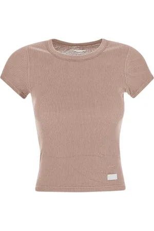Alexander Wang Femme, Tops, Brun, Taille: 40 FR T-shirt côtelé pour hommes