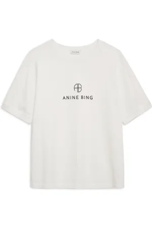 ANINE BING Femme, Tops, , Taille: 38 FR T-shirt Monogramme en Ivoire