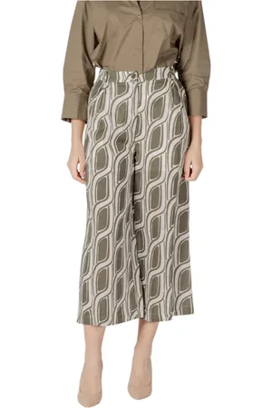 Liu Jo Femme, Pantalons, Vert, Taille: 38 FR Pantalons Palazzo Élégants pour Femmes