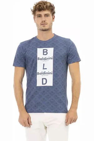 BALDININI Homme, Tops, Bleu, Taille: S Tee-shirt en Coton Bleu Chic