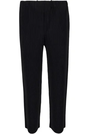 Issey Miyake Homme, Pantalons, Noir, Taille: S Pantalon Plissé Large Élastique