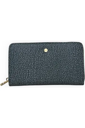 Borbonese Femme, Accessoires, Gris, Taille: ONE Size Grand portefeuille à zip