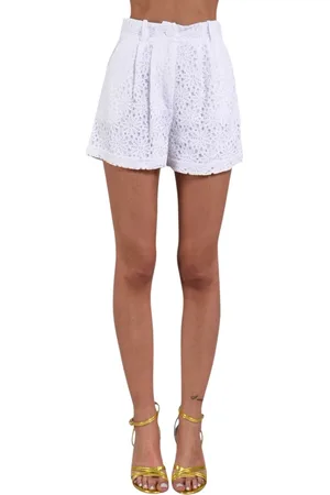ACTUALEE Femme, Shorts, Blanc, Taille: 38 FR Shorts en Dentelle de Coton avec Poches
