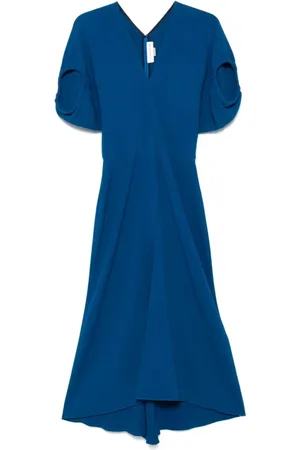 Victoria Beckham Femme, Robes, Bleu, Taille: 34 FR Robe Bleue à Manches Chauve-Souris en Saphir