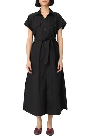 Dondup Femme, Robes, Noir, Taille: 36 FR Robe chemise en coton