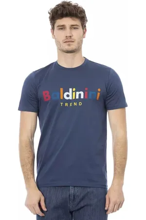 BALDININI Homme, Tops, Bleu, Taille: S Bleu Coton Élégant T-shirt