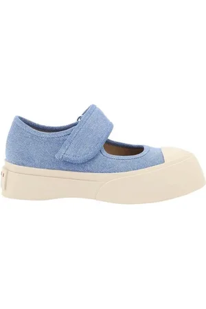 Marni Femme, Chaussures, Bleu, Taille: 37 EU Baskets en Denim avec Bride et Bout Renforcé