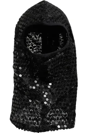 Dolce & Gabbana Homme, Accessoires, Noir, Taille: ONE Size Masque de Ski à Paillettes Cagoule Chapeau