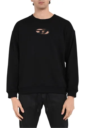 Diesel Homme, Sweatshirts et sweats à capuche, Noir, Taille: M Sweat à Capuche en Coton Biologique, Coupe Décontractée