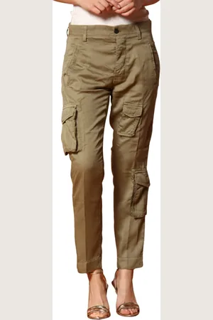 Masons Femme, Pantalons, Vert, Taille: 38 FR Pantalon Cargo Femme Asia Snake
