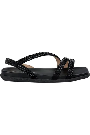 Alma en Pena Femme, Chaussures, Noir, Taille: 37 EU Sandale plate sans bride de fixation