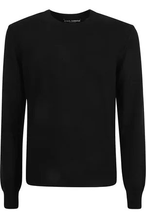 Dolce & Gabbana Homme, Pulls, Noir, Taille: S Pulls Légers Col Rond Noirs