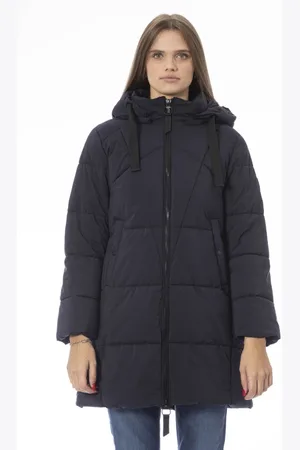 BALDININI Femme, Manteaux, Bleu, Taille: 42 FR Doudoune Longue avec Fermeture Éclair