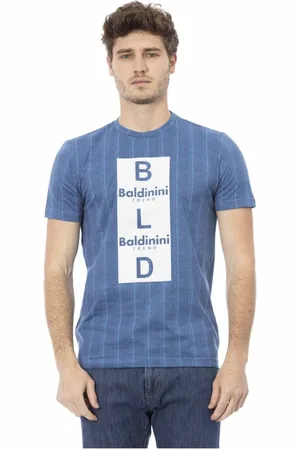 BALDININI Homme, Tops, Bleu, Taille: L T-shirt tendance pour homme avec motif logo