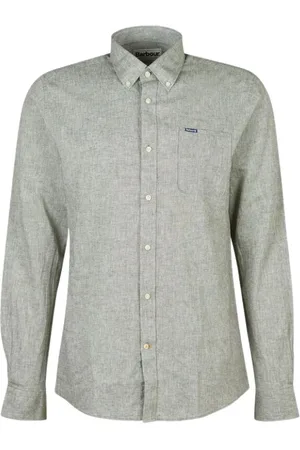 Barbour Homme, Chemises, Vert, Taille: S Chemise en Lin Mélangé