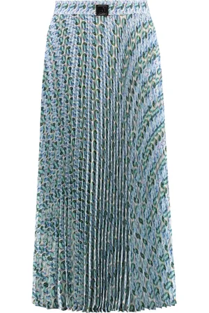 Tory Burch Femme, Jupes, Multicolore, Taille: 40 FR Jupe Midi Plissée à Imprimé Multicolore