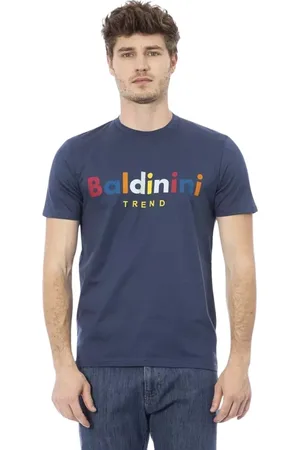 BALDININI Homme, Tops, Bleu, Taille: M Élégant Tee-Shirt Bleu à Manches Courtes