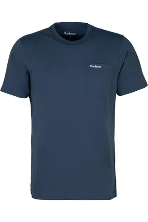 Barbour Homme, Tops, Bleu, Taille: 3XL T-shirt en coton bleu marine