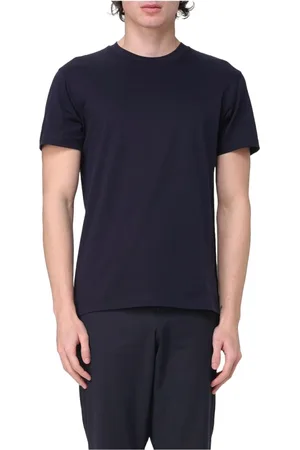 Manuel Ritz Homme, Tops, Bleu, Taille: M T-shirt col rond en coton avec logo brodé