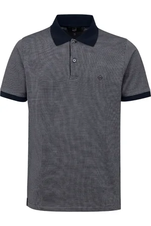 Dunhill Homme, Tops, Bleu, Taille: M Polo Bleu en Coton et Soie Jacquard