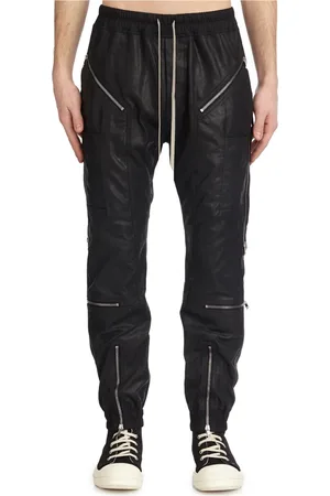 Rick Owens Homme, Pantalons, Noir, Taille: M Joggers en Cuir Noir Style Headon