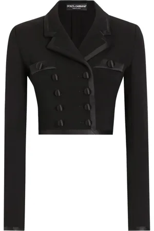 Dolce & Gabbana Femme, Vestes, Noir, Taille: 38 FR Veste courte à double boutonnage