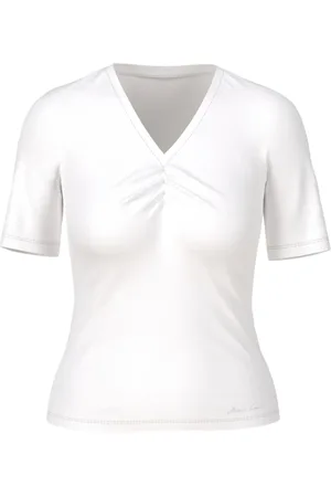 Marc Cain Femme, Tops, Blanc, Taille: 44 FR T-shirt Blanc Élégant