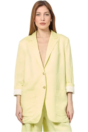 HUGO BOSS Femme, Vestes, Vert, Taille: 40 FR Blazer Vert avec Fermeture à Un Bouton
