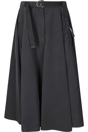 Moncler Femme, Jupes, Noir, Taille: 36 FR Jupe Midi en Nylon avec Ceinture Poches