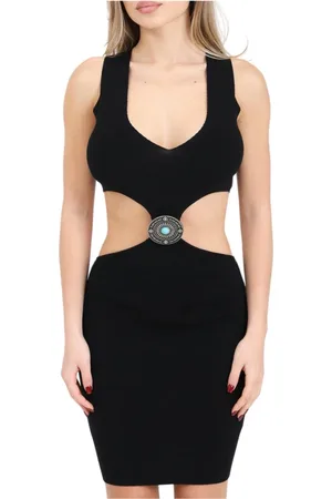 AKEP Femme, Robes, Noir, Taille: 36 FR Robe Tricot Mini Femme