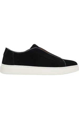 Estro Homme, Chaussures, Noir, Taille: 40 EU Baskets basses noires pour hommes en vrai velours italien