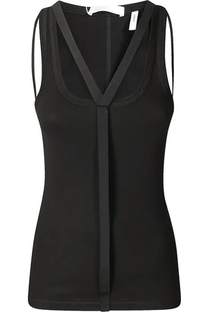 Helmut Lang Femme, Tops, Noir, Taille: 38 FR Haut Sans Manches Avec Harnais Slim Fit