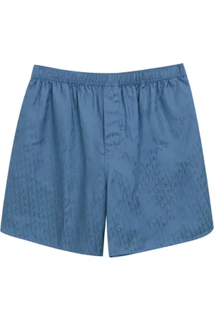 Dior Homme, Sous-vêtements, Bleu, Taille: L Shorts en Soie Coton Logo Marine