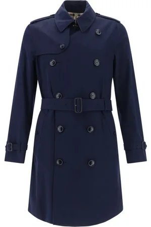 Burberry Homme, Manteaux, Bleu, Taille: 2XL Manteau Classique en Coton à Double Boutonnage