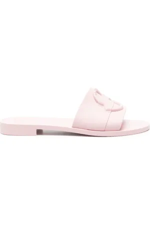 Moncler Femme, Chaussures, Rose, Taille: 36 EU Sandales Plates Roses avec Logo