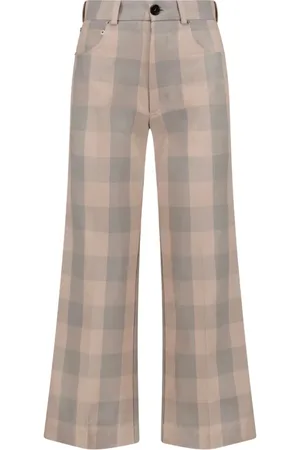 J.W.Anderson Femme, Pantalons, Gris, Taille: 36 FR Pantalon Court à Carreaux