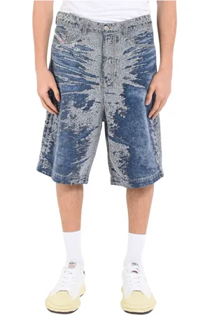 Diesel Homme, Shorts, Bleu, Taille: W30 Denim wide leg Bermuda shorts
